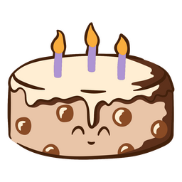 Niedliche Geburtstagstorte Cartoon-Figur PNG-Design