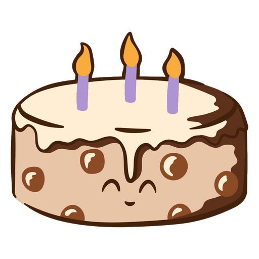 Cute birthday cake cartoon character PNG Design