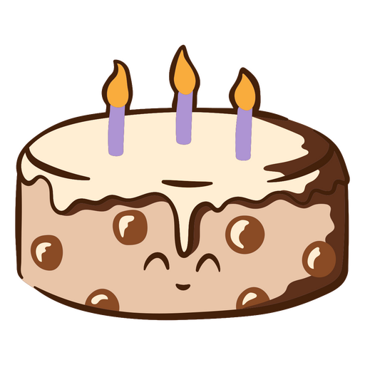 Personagem de desenho animado de bolo de aniversário fofo Desenho PNG