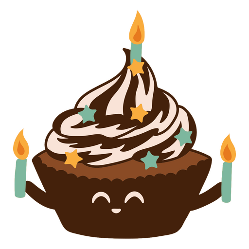 Cute birthday cupcake character