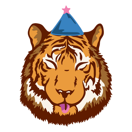 Geburtstag Tiger Tierfigur PNG-Design