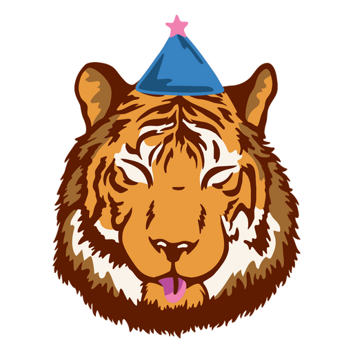 Personagem animal tigre de aniversário Desenho PNG