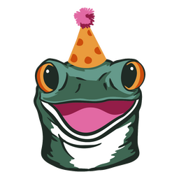 Personaje animal de rana de cumpleaños.