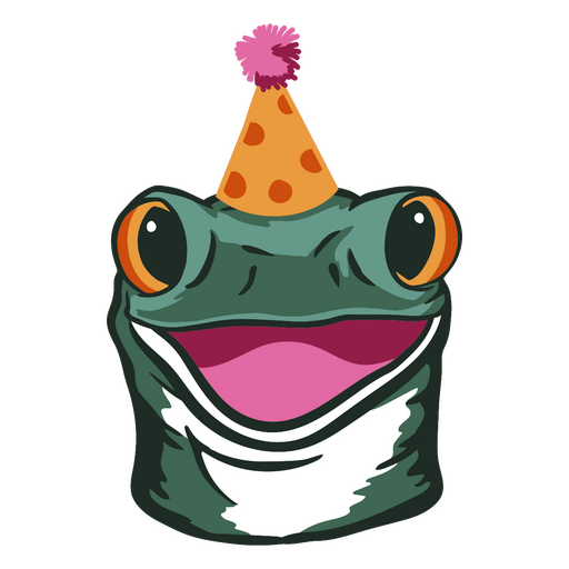 Personagem animal sapo de aniversário Desenho PNG