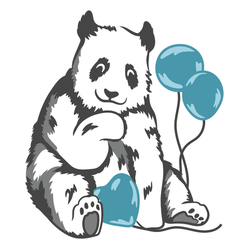 Birthday panda bear animal character PNG Design