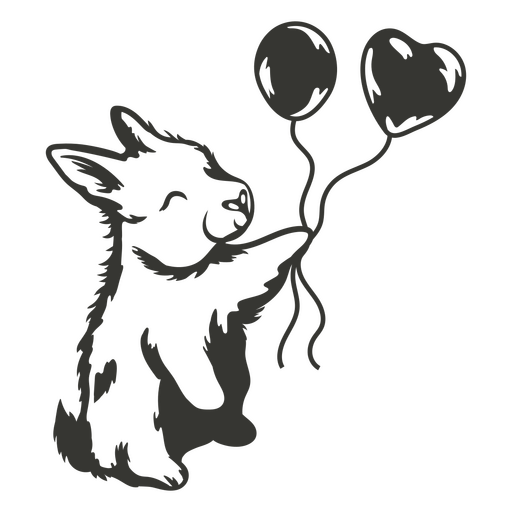 Birthday bunny animal character stroke PNG Design