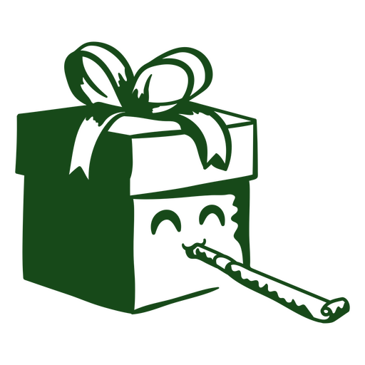 Lindo personaje presente de cumpleaños cortado Diseño PNG