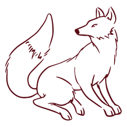 Drawing Of A Fox Sitting PNG & SVG Design For T-Shirts