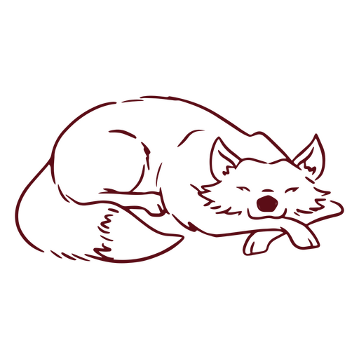 Raposa vermelha dormindo Desenho PNG