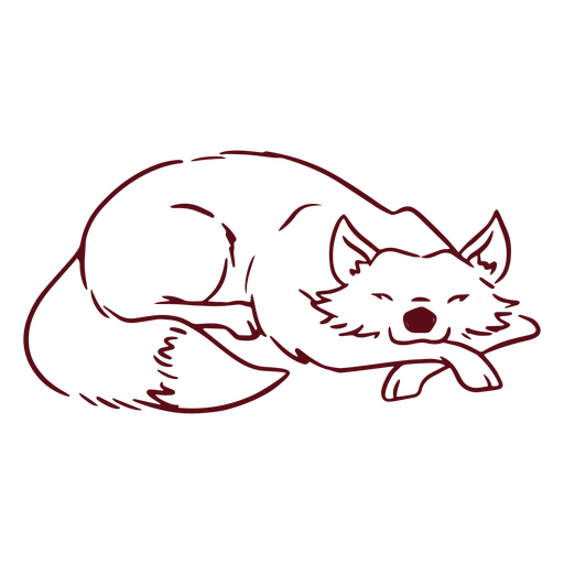 Rotfuchs schläft PNG-Design