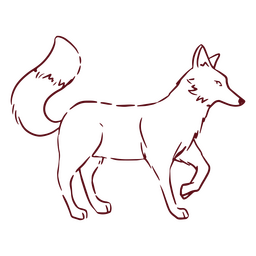 Drawing Of A Fox Outline PNG & SVG Design For T-Shirts