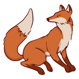 Illustration Of A Fox Sitting Down PNG & SVG Design For T-Shirts