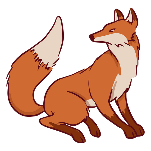 Illustration eines Fuchses, der sich hinsetzt PNG-Design