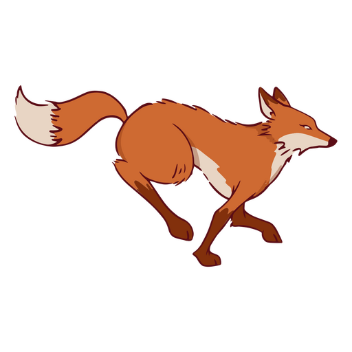 Illustration of a fox running PNG Design
