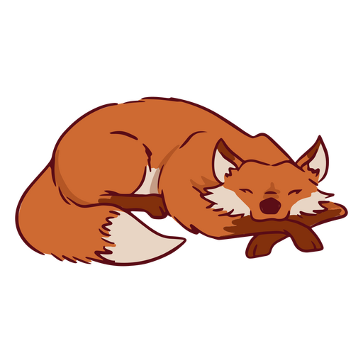 Fox sleeping illustration PNG Design
