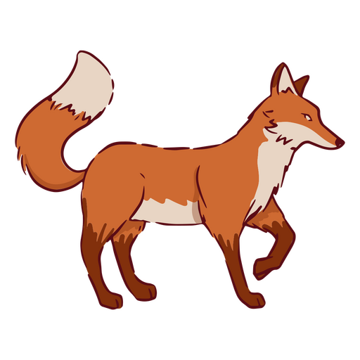 Design de ilustração de personagem de raposa estilizada Desenho PNG