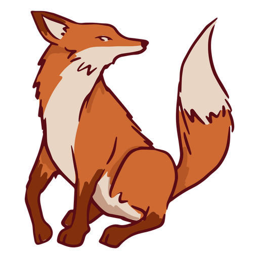 Fox sitting down PNG Design
