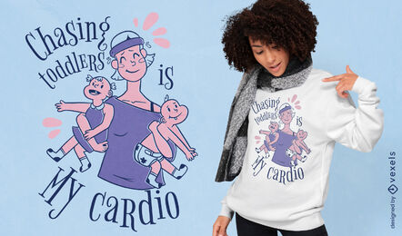 Diseño de camiseta de cita de mamá cardio