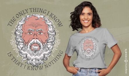 Head of Socrates with popular quote t-shirt design