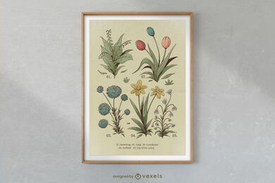 Flowers and plants nature poster design