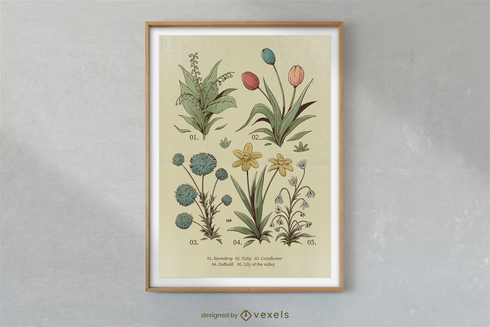 Design de cartaz de natureza de flores e plantas