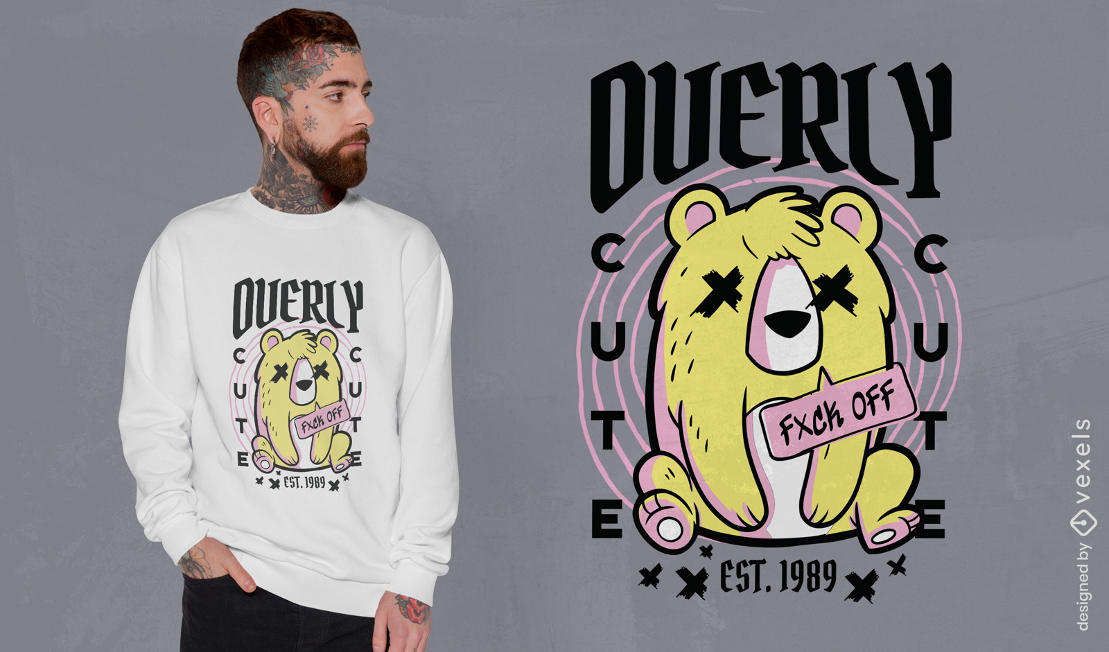 Design de camiseta de urso escuro