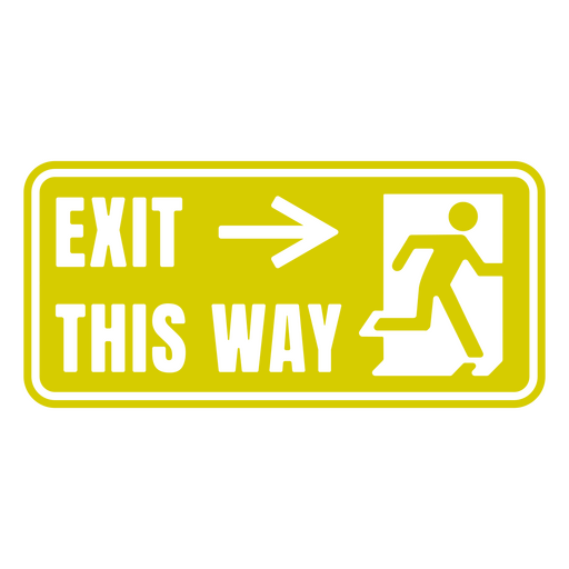 Exit this way yellow sign PNG Design