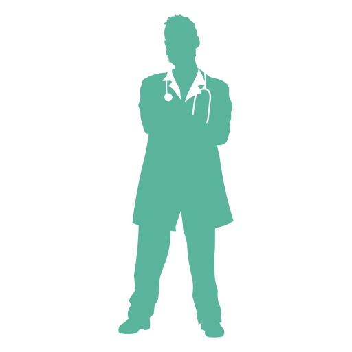 Silhouette of a doctor with his arms crossed PNG Design