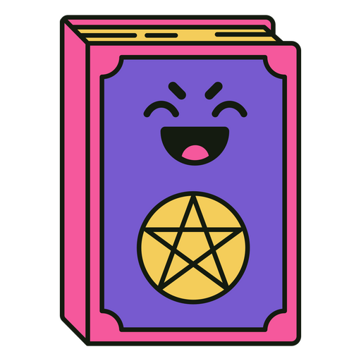 Purple book with a pentagram on it PNG Design