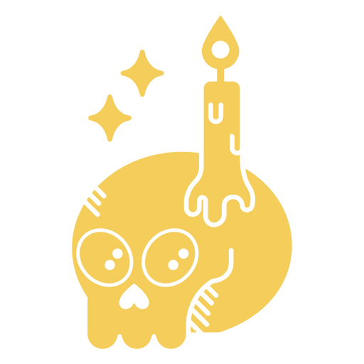 Totenkopf mit Kerze und Sternen darauf PNG-Design