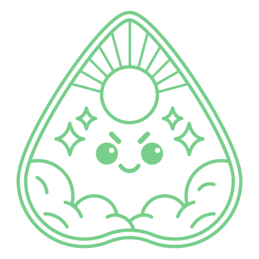 Ouija planchette with a kawaii face PNG Design