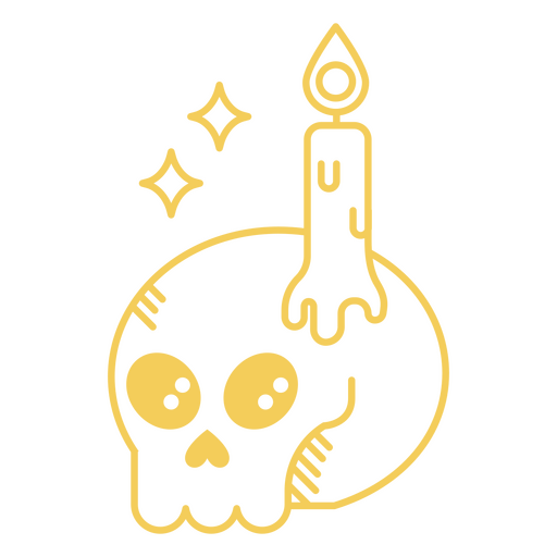 Totenkopf mit Kerzenstrich PNG-Design