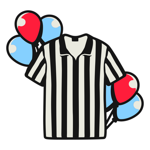 Referee Shirt With Balloons PNG & SVG Design For T-Shirts