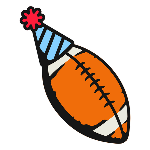 Football with a party hat on it PNG Design