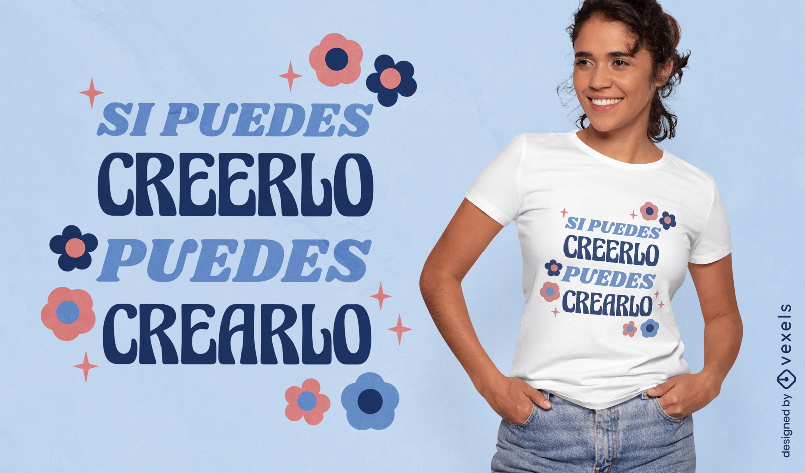 Citação motivacional em design de camiseta espanhola
