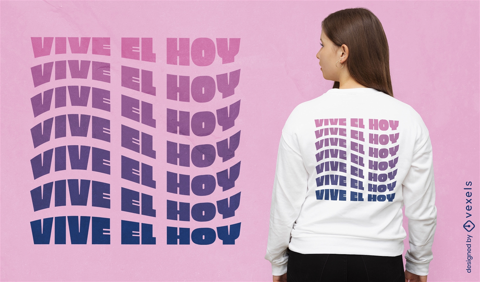 Design de camiseta com cita??o em espanhol Vive el hoy
