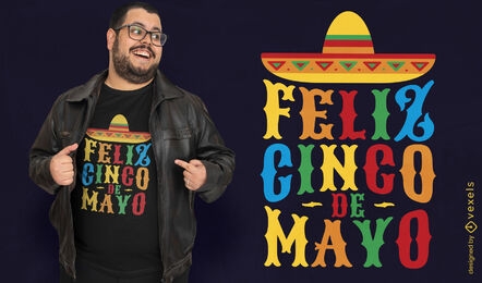 Diseño de camiseta festiva mexicana cinco de mayo.