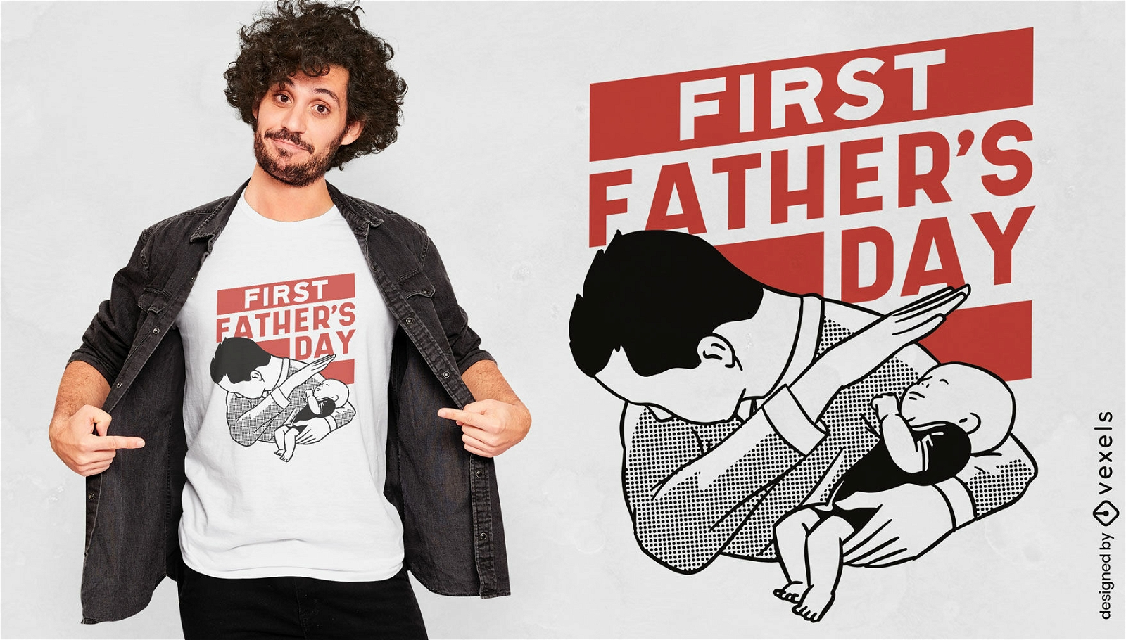 Father and baby dabbing t-shirt design