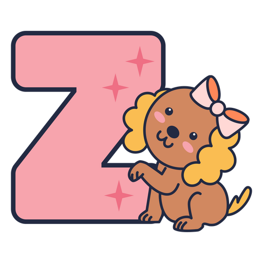 Animal kawaii alphabet Z letter PNG Design