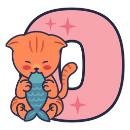 Tierisches Kawaii-Alphabet O-Buchstabe PNG-Design