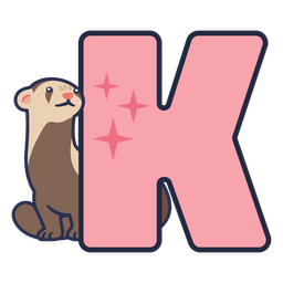 Animal kawaii alfabeto K letra Transparent PNG
