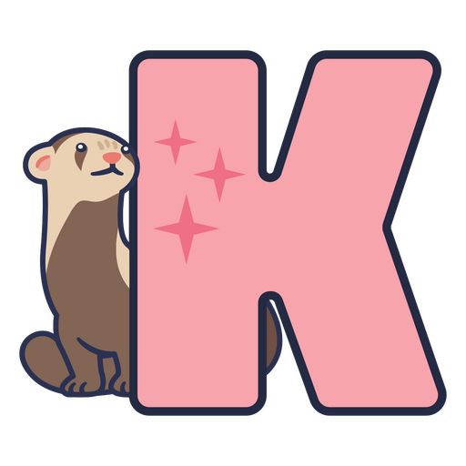 Animal kawaii alfabeto K letra