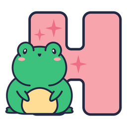 Tierisches Kawaii-Alphabet H-Buchstabe PNG-Design