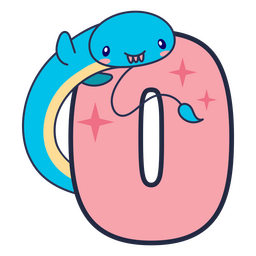 Animal kawaii alphabet 0 number png svg design for t shirts