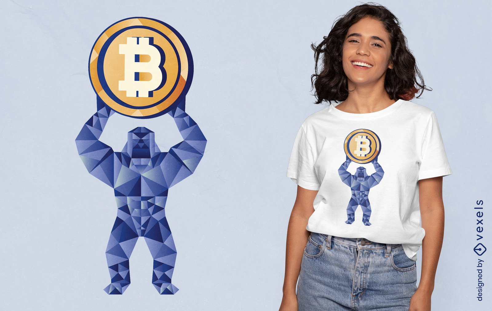 Gorila con diseño de camiseta de criptomoneda