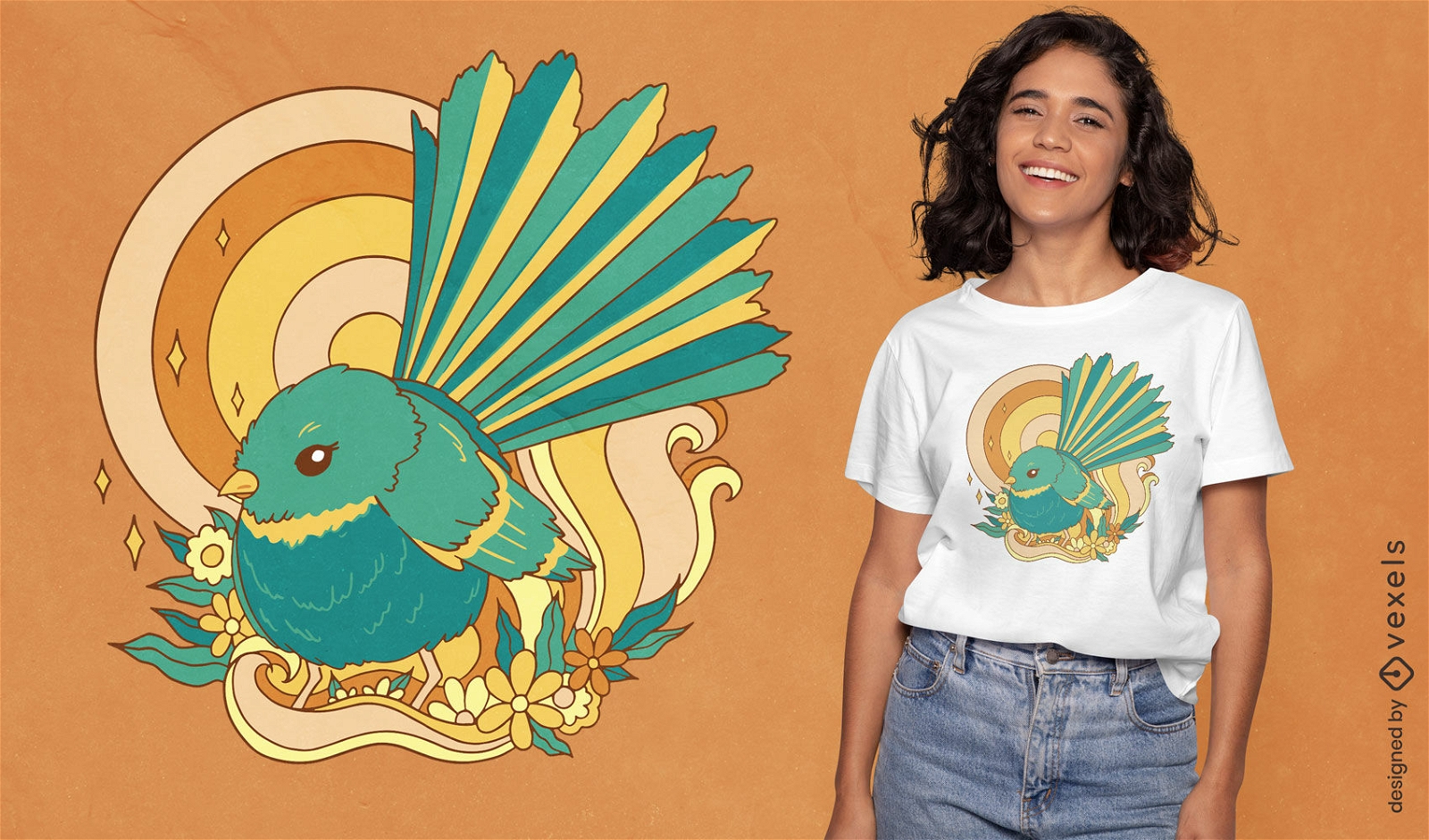 Design de camiseta de pássaro vintage