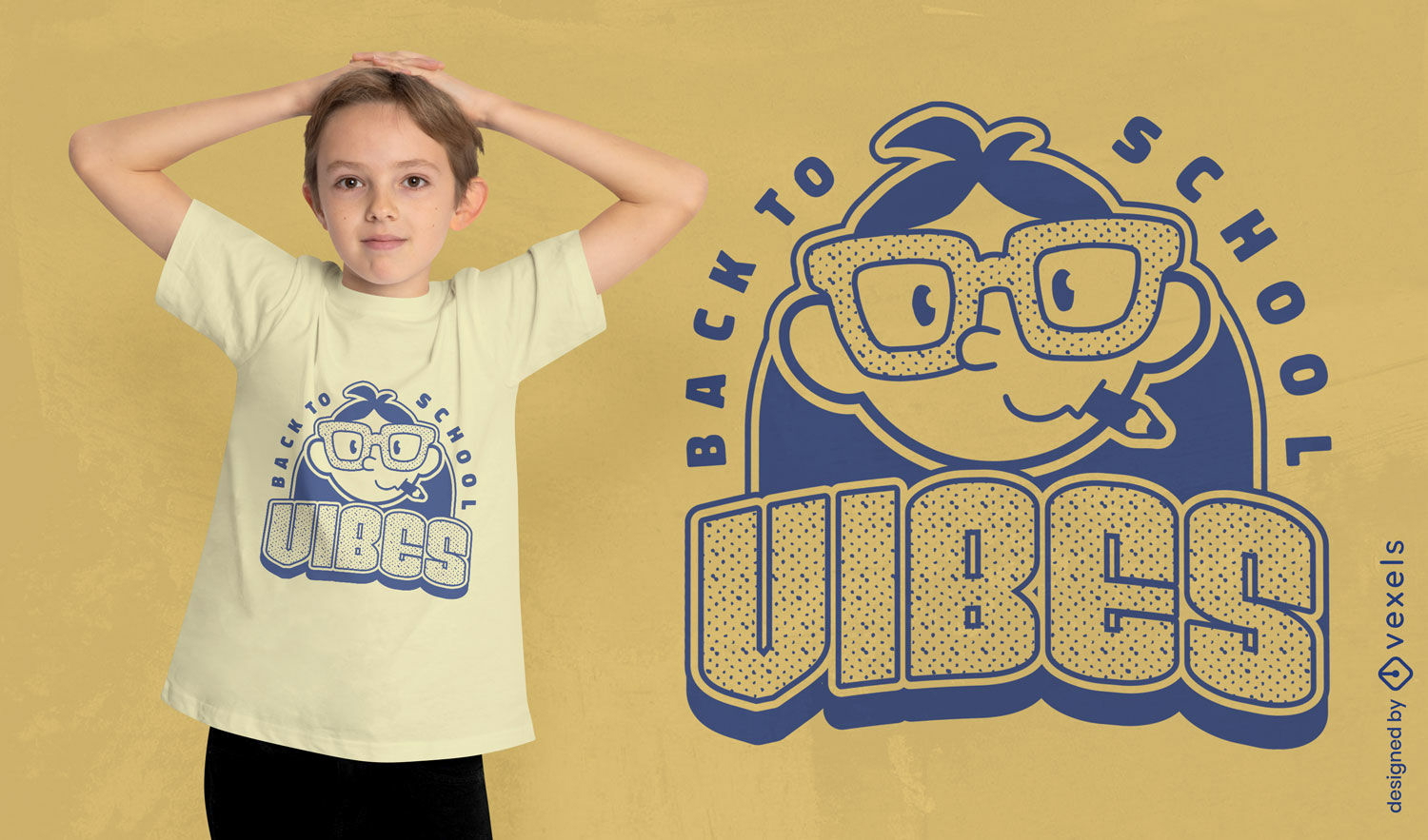 Diseño de camiseta de niño nerd de regreso a la escuela