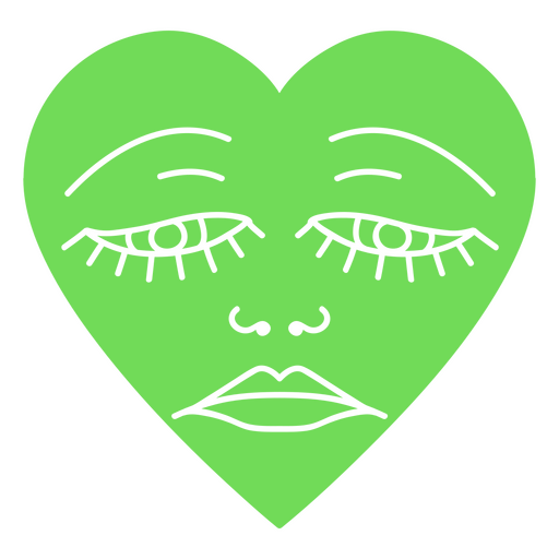 Cora??o verde com olhos tristes Desenho PNG