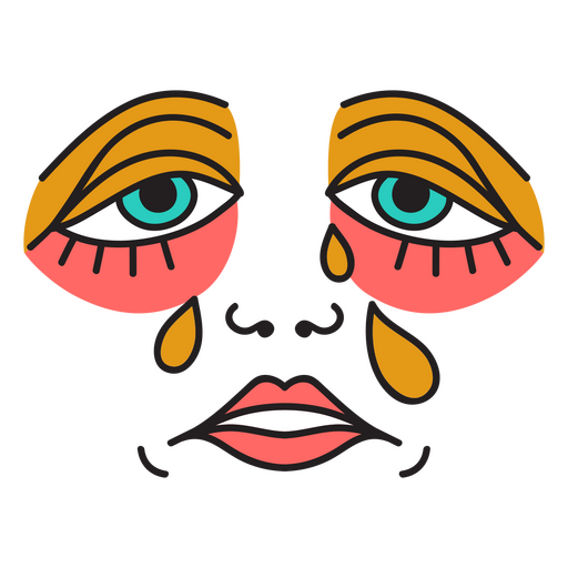 Woman's face with tears on it PNG Design