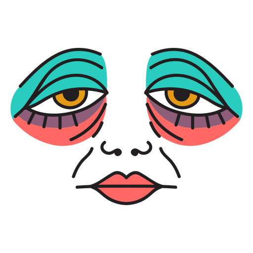 Face with colorful eyes PNG Design